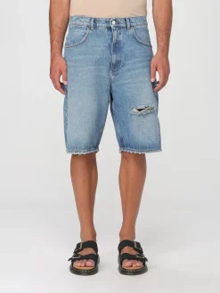 Pantaloncino Amish in denim di cotone distressed