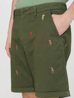 Pantaloncino chino SUN68 in cotone con ricamo