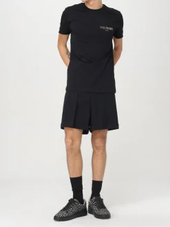 Pantaloncino con pince Balmain in lana