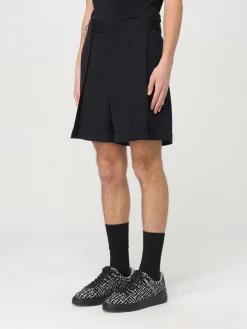 Pantaloncino con pince Balmain in lana