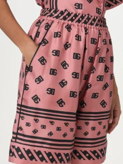 Pantaloncino Dolce & Gabbana in seta con stampa monogram