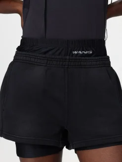 Pantaloncino double layer Alexander Wang in cotone e nylon