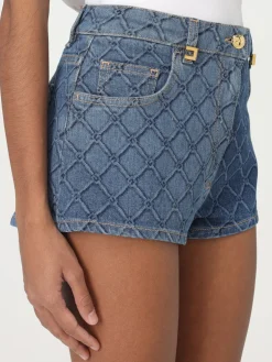 Pantaloncino Elisabetta Franchi in denim con monogram