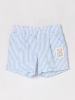 Pantaloncino in cotone a righe con Teddy Moschino