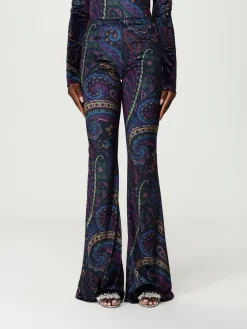 Pantalone a zampa Etro in jersey con stampa Paisley