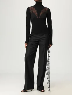 Pantalone Blumarine in misto lana vergine con inserti in pizzo