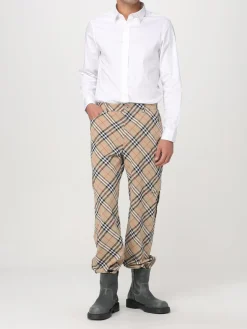 Pantalone Burberry in cotone con motivo Vintage Check