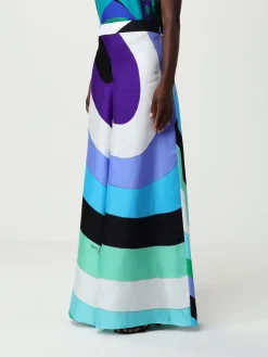 Pantalone Pucci in seta con stampa astratta