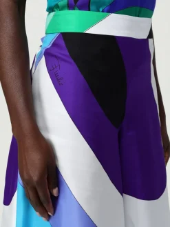 Pantalone Pucci in seta con stampa astratta