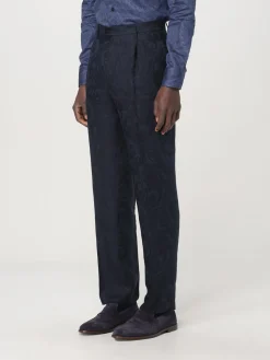 Pantalone sartoriale Etro in misto lino con stampa