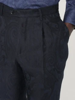 Pantalone sartoriale Etro in misto lino con stampa