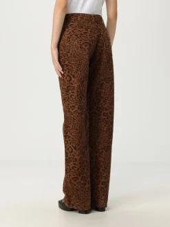 Pantalone Twinset in denim con stampa animalier