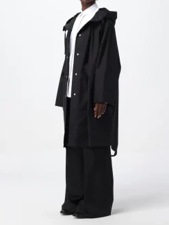 Parka lungo con cappuccio e logo Jil Sander