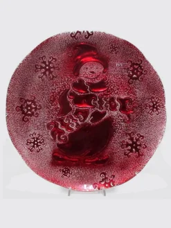Piatto piano Snowman Ivv in vetro lavorato