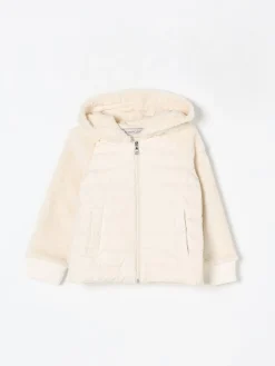 Piumino con cappuccio Moncler in tessuto teddy