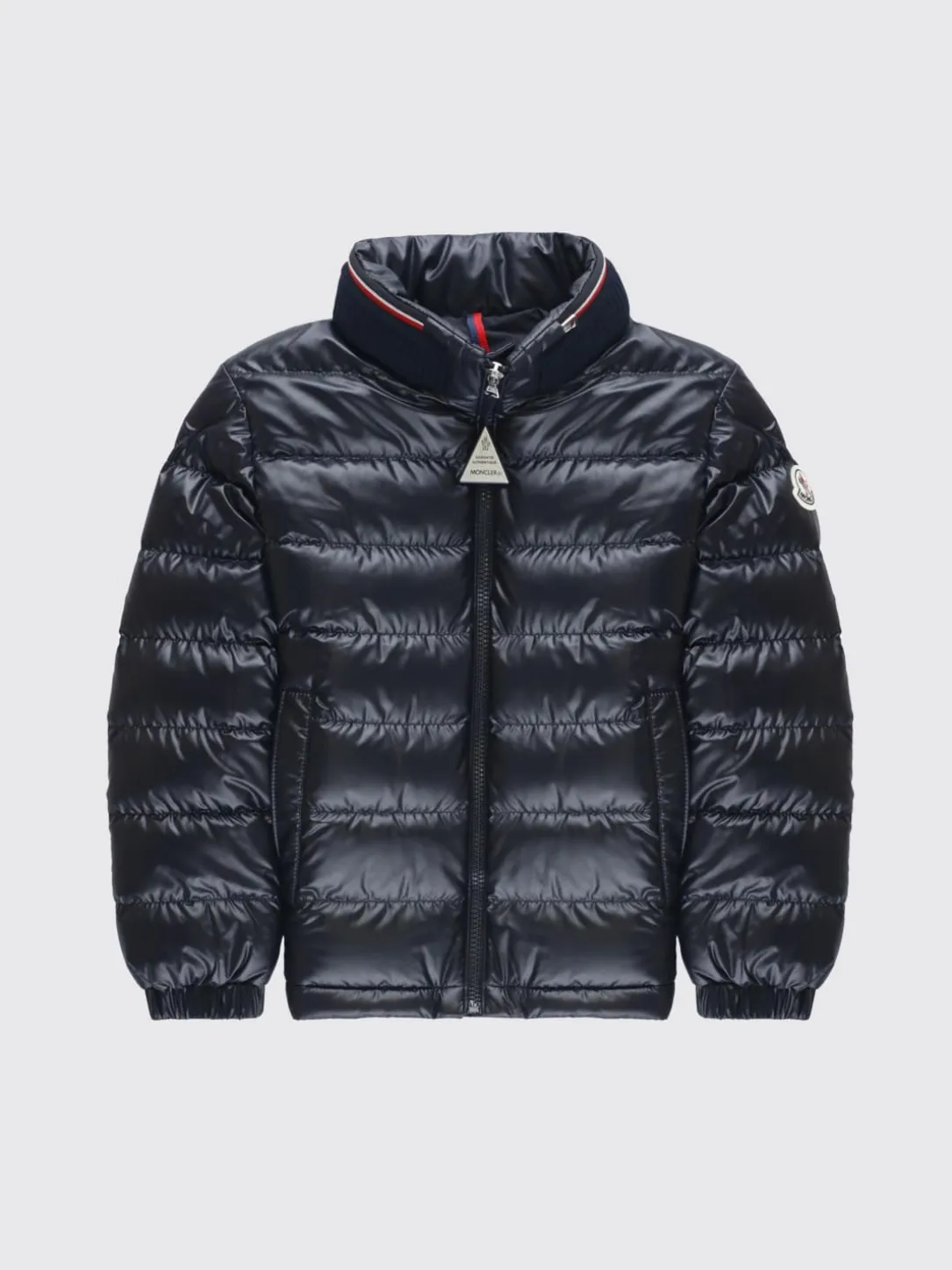Piumino in nylon lucido con logo Moncler