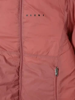 Piumino lungo con cappuccio e logo Marni