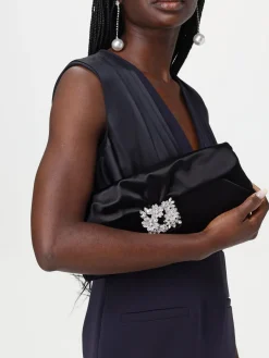 Pochette Efflorescence in raso Roger Vivier