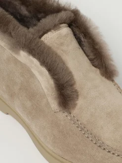 Polacchino Santoni in camoscio e shearling