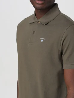 Polo Barbour in piquet con logo ricamato