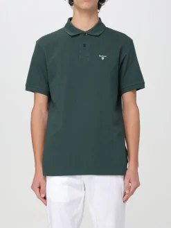 Polo Barbour in piquet con logo ricamato