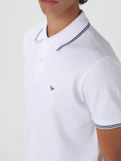 Polo basic in cotone con mini logo Emporio Armani