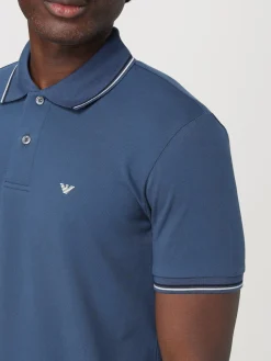 Polo basic in cotone con mini logo Emporio Armani