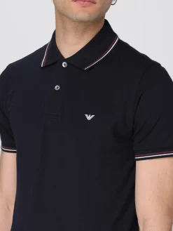 Polo basic in cotone con mini logo Emporio Armani