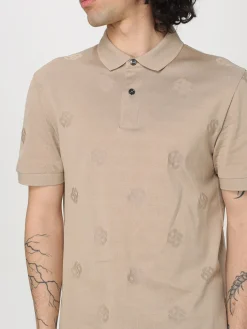 Polo Boss in cotone con logo all-over