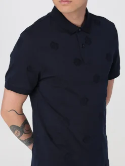 Polo Boss in cotone con logo all-over