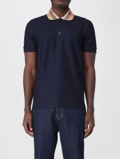 Polo Burberry in cotone con dettaglio Vintage Check