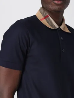 Polo Burberry in cotone con dettaglio Vintage Check