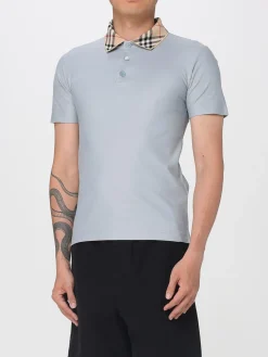 Polo classica Burberry in cotone con dettaglio Vintage Check