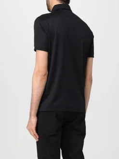 Polo Emporio Armani in lyocell con logo ricamato