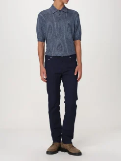 Polo Etro in seta e cashmere con stampa Paisley