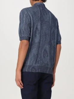 Polo Etro in seta e cashmere con stampa Paisley