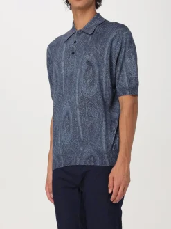 Polo Etro in seta e cashmere con stampa Paisley