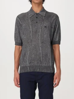 Polo Etro in seta e cashmere con stampa Paisley