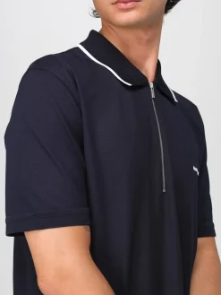 Polo Ferragamo in cotone con zip interrotta