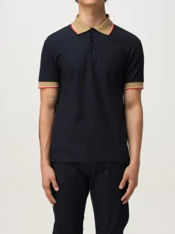 Polo in cotone con collo a contrasto Burberry