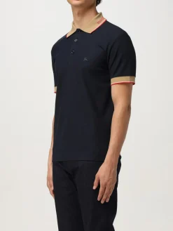 Polo in cotone con collo a contrasto Burberry