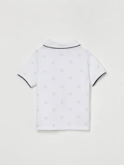 Polo in cotone con logo all-over Boss