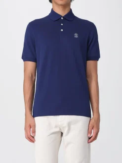Polo in cotone con logo Brunello Cucinelli