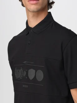 Polo in cotone con logo Boss