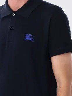 Polo in cotone con logo Burberry