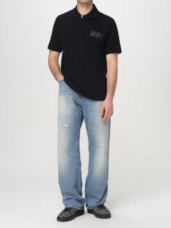 Polo in cotone con logo Balmain