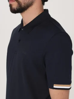 Polo in cotone con logo Boss