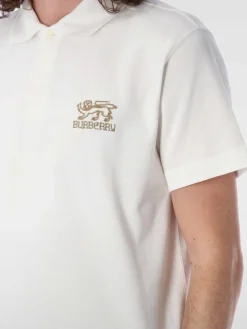 Polo in cotone con logo Burberry