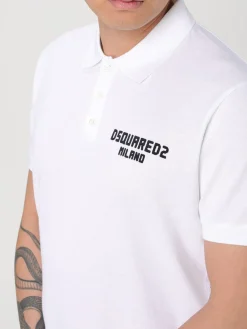 Polo in cotone con logo Dsquared2