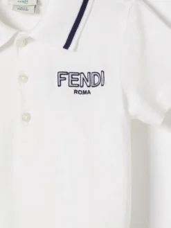 Polo in cotone con logo Fendi